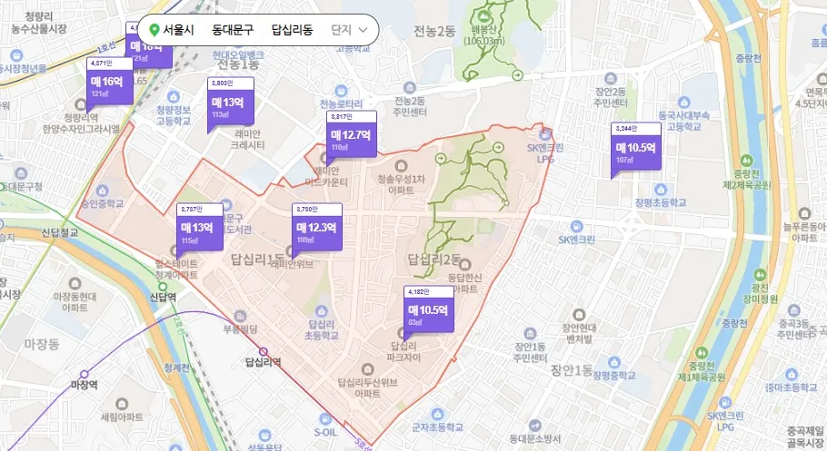 청계리버뷰자이 주변시세