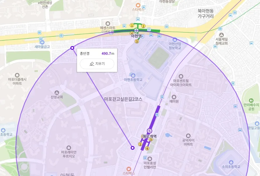 애오개역(도보1분) 아현역(도보10분)