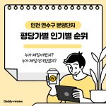 인천광역시 연수구 분양단지 순위 정리입니다. 평당가격과 흥행성적을 기준으로 순위를 매겨보았습니다.